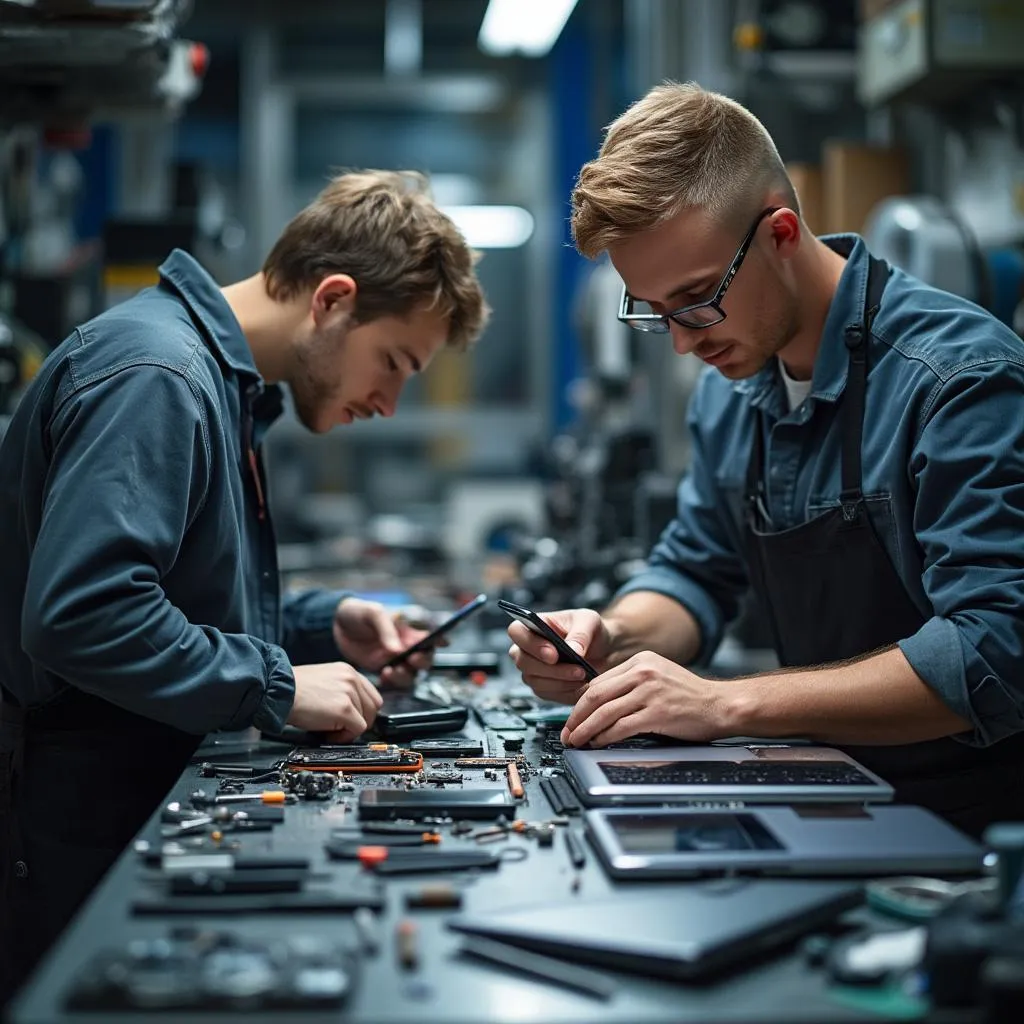 Nuestro equipo técnico trabajando